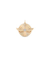Fluted Solitaire Wings Charm Gold Pendant