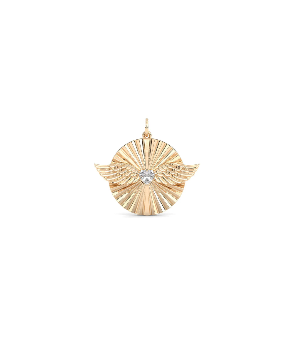 Fluted Solitaire Wings Charm