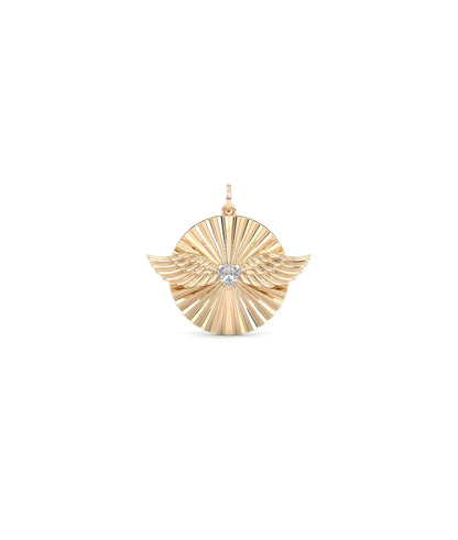 Fluted Solitaire Wings Charm