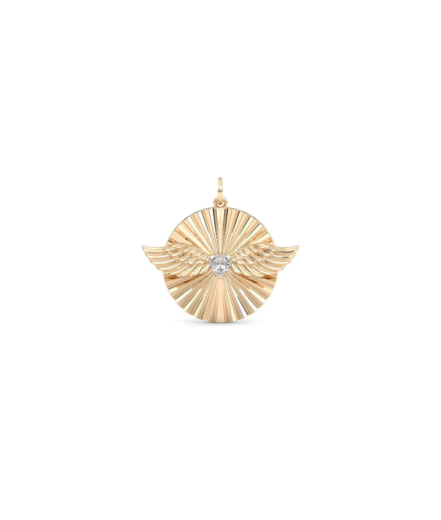 Fluted Solitaire Wings Charm