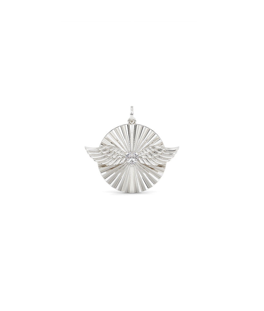 Fluted Solitaire Wings Charm
