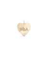 Rose gold fluted initials heart charm everyday romantic design with sparkle