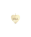 Fluted Personalized Initials Heart Charm