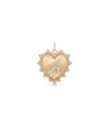 Rose gold fluted initials heart charm personalized heart with diamond sparkle