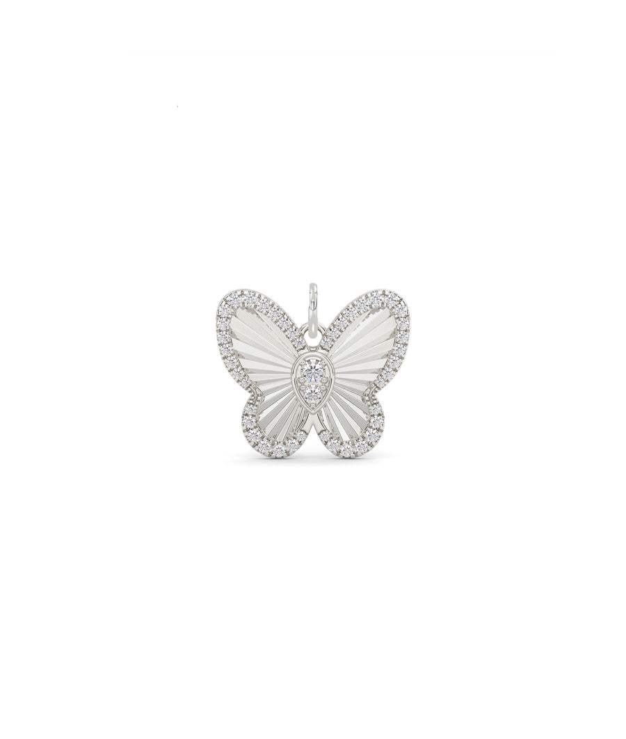 Fluted Butterfly Diamond Charm