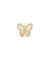 Fluted butterfly charm front view in yellow gold with realistic wing texture