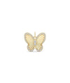 Fluted butterfly charm front view in yellow gold with realistic wing texture