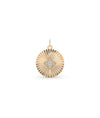 Rose gold fluted circle charm timeless elegant design with refined detail