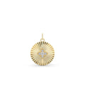 Fluted Circle Diamond Charm