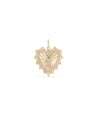 Fluted Heart Charm Luxury Diamond Gold