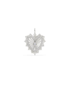 Fluted Heart Diamond Charm