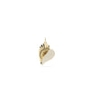 Fluted heart charm front view in yellow gold with substantial diamond coverage