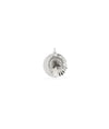 White gold fluted crescent charm with celestial moon symbol and diamond sparkle