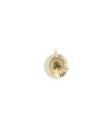 Fluted crescent charm front view in yellow gold with diamond lunar curv
