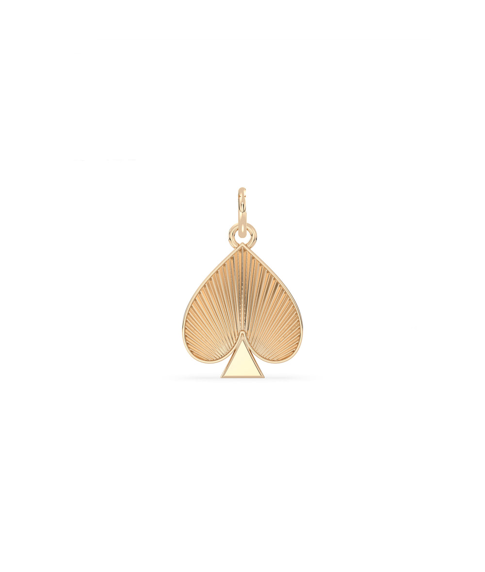 Fluted Charm of Spades Gold Pendant