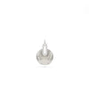 White gold fluted charm with classic minimalist design and texture