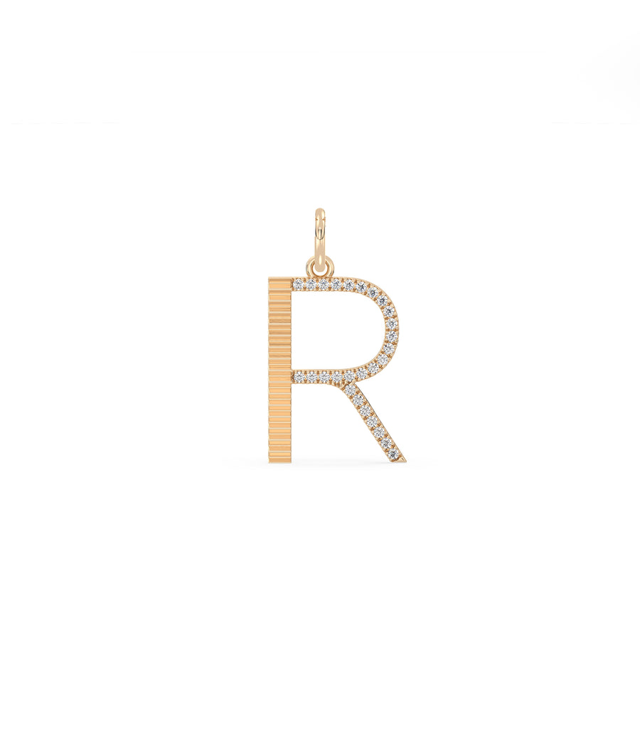 Fluted Diamond Initial Charm
