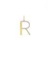 Fluted Diamond Initial Charm Personalized Gold
