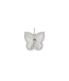 White gold fluted butterfly charm with nature-inspired texture and sparkle