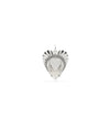 White gold fluted heart charm with sophisticated love symbol and texture