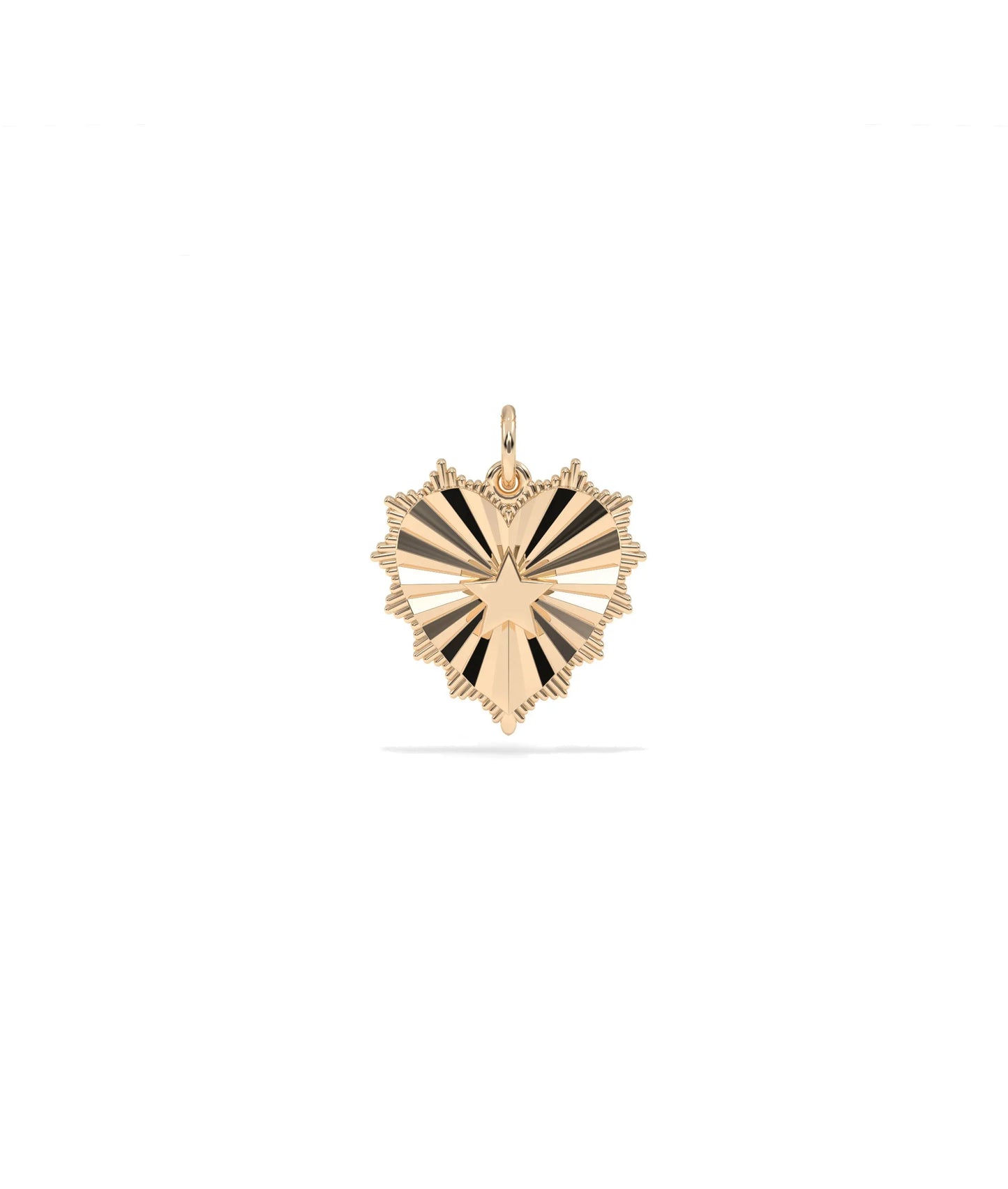 Rose gold fluted star and heart charm romantic dual design with fluted detail