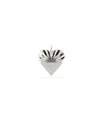 White gold fluted heart charm with dimensional love symbol and sparkle