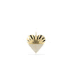 Fluted heart charm front view in yellow gold with textured romantic design