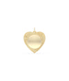 Fluted circle and heart charm front view in yellow gold with dual symbol design