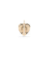 Rose gold fluted heart charm pendant romantic heart shape with diamond sparkle