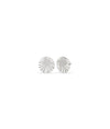 White gold fluted pave stud earrings with brilliant multiple diamond sparkle
