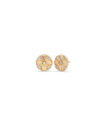 Rose gold fluted clover stud earring four-leaf design with diamond sparkle