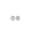 White gold fluted clover stud earring with lucky clover and fluted texture