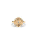 Rose gold fluted clover diamond ring four-leaf design with sparkle