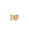 Rose gold fluted diamond huggie earring architectural textured design