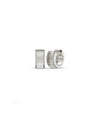 White gold fluted diamond huggie earring with brilliant diamond setting