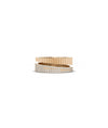 Rose gold fluted bypass ring modern crossover design with diamond sparkle