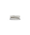 White gold fluted bypass ring with brilliant diamonds and architectural grooves