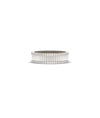 White gold fluted diamond band ring with brilliant double diamond rows