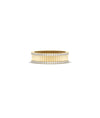 Fluted diamond band ring front view in yellow gold with double row diamonds
