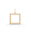 Rose gold fluted square glass locket charm modern geometric design with texture