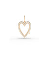 Rose gold diamond heart glass locket charm romantic heart design with diamonds