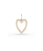 Rose gold diamond heart glass locket charm romantic heart design with diamonds