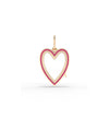 Rose gold enamel heart glass locket charm romantic heart design with color