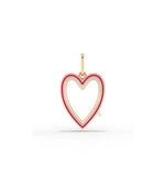 Rose gold enamel heart glass locket charm romantic heart design with color