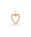 Rose gold fluted heart glass locket charm romantic heart design with texture