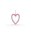 White gold enamel heart glass locket charm with vibrant enamel decoration