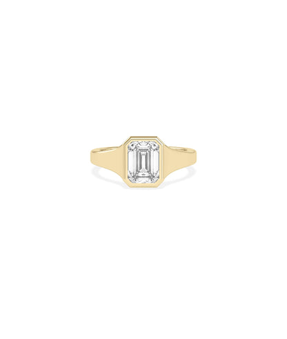 Solitaire Bezel Set Wide Band Ring with 2 carat diamond in modern design