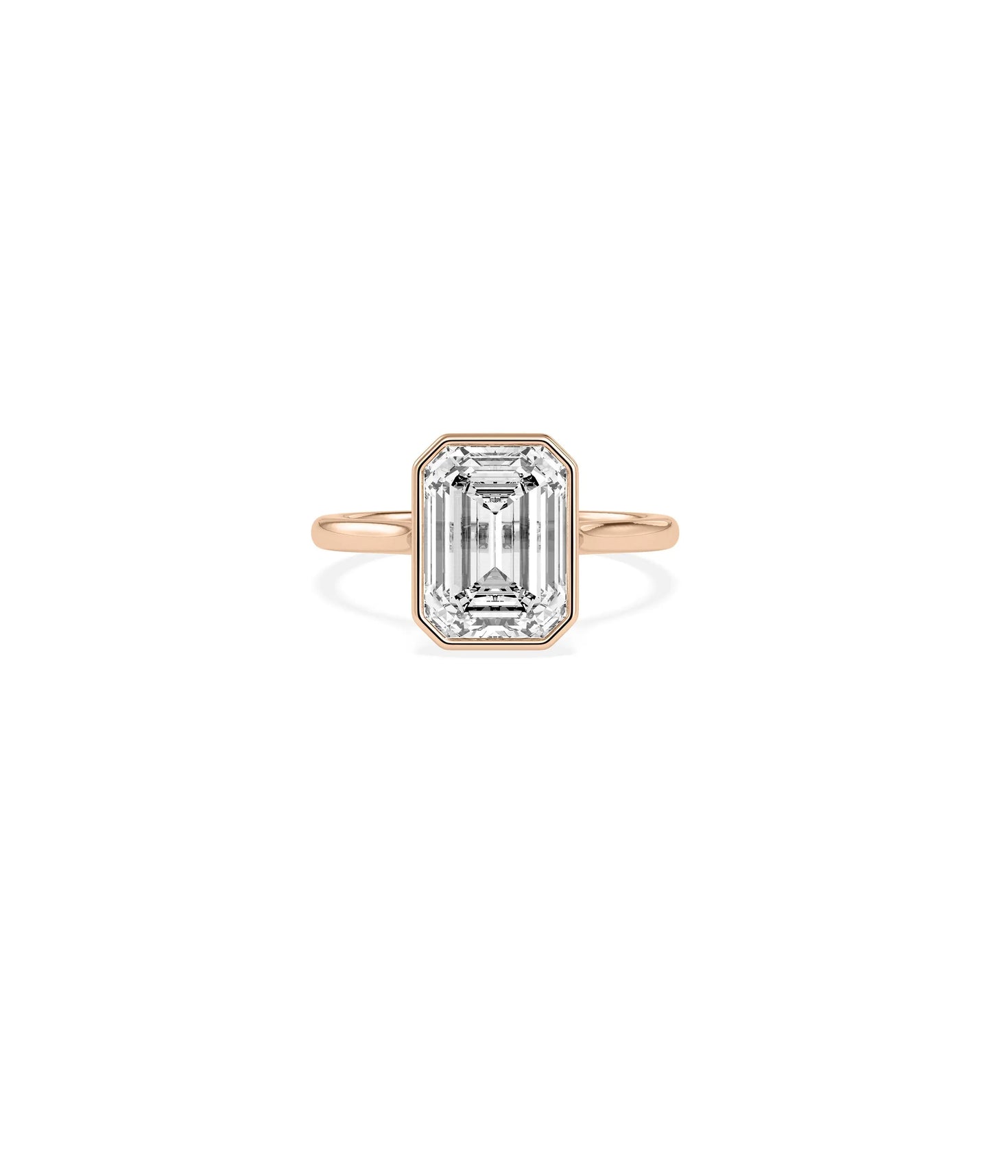 Solitaire Bezel Set Ring detail emphasizing solid gold craftsmanship quality
