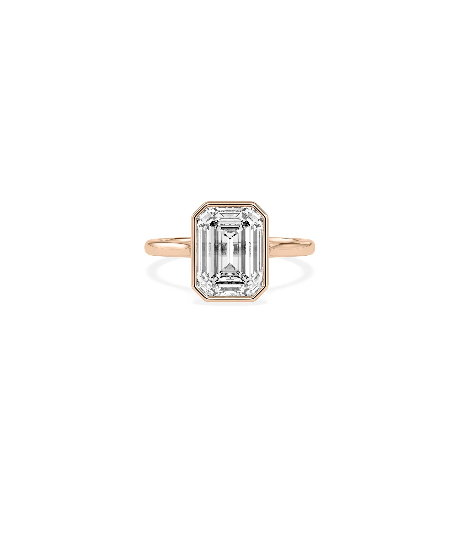 Solitaire Bezel Set Ring detail emphasizing solid gold craftsmanship quality