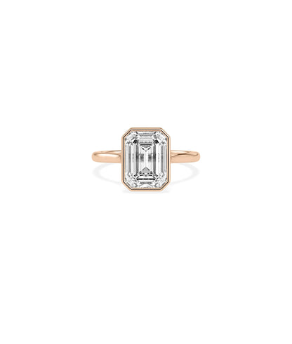 Solitaire Bezel Set Ring detail emphasizing solid gold craftsmanship quality